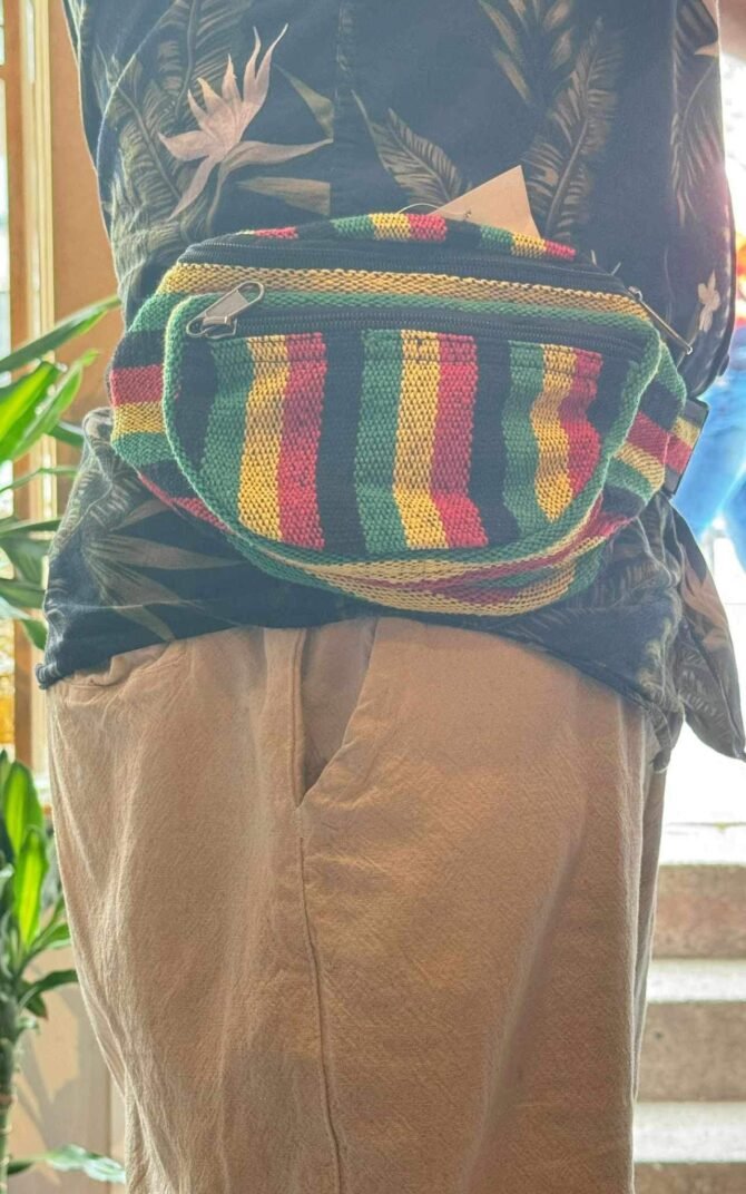 Rasta Striped Canvas Fanny Pack